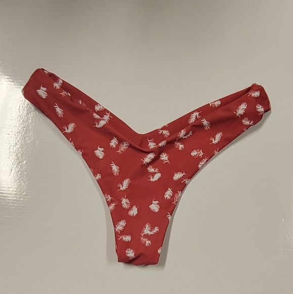 blackbough Red Feather print Bikini bottom size S - Picture 3 of 10
